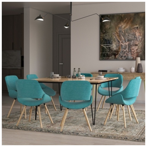 Simpli Home Malden Dining Chair, Turquoise Blue