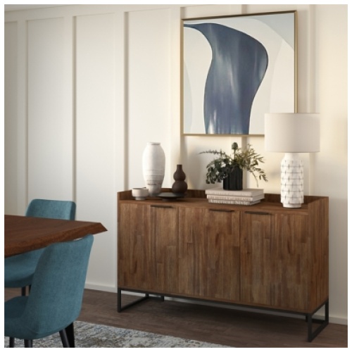 Simpli Home Milverton Sideboard Buffet, Rustic Natural Aged Brown