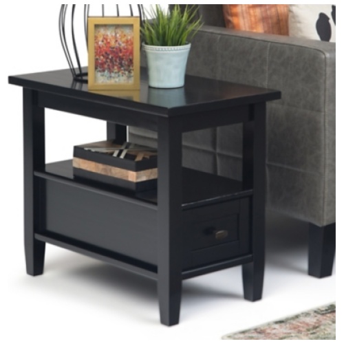 Simpli Home Warm Shaker Narrow Accent Side Table, Black