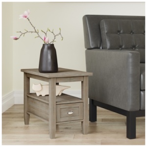 Simpli Home Warm Shaker Narrow Accent Side Table, Distressed Gray