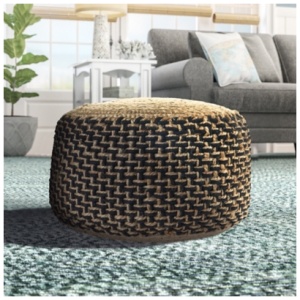 Spruce Geometric Pouf, Tan