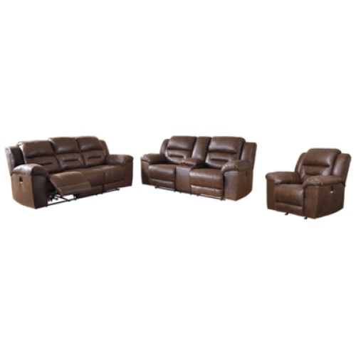 Stoneland Sofa, Loveseat and Recliner, Chocolate