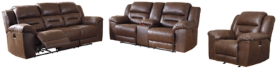 Stoneland Sofa, Loveseat and Recliner, Chocolate