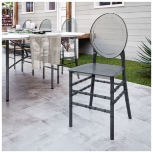 Techni Home Ghost Outdoor Dining Chairs (Set of 4), Gray