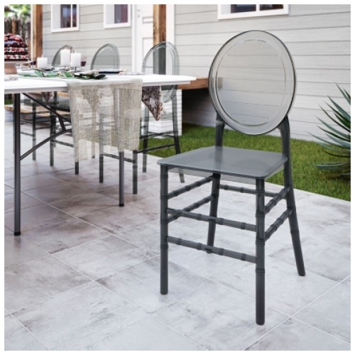 Techni Home Ghost Outdoor Dining Chairs (Set of 4), Gray