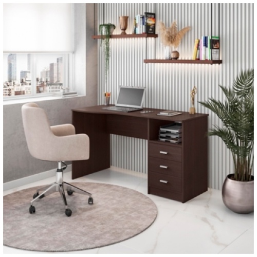 Techni Mobili Computer Desk with Drawers, Wenge
