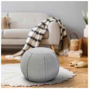 Zion Patchwork Pouf, Gray