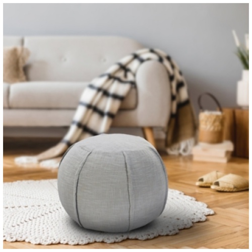 Zion Patchwork Pouf, Gray