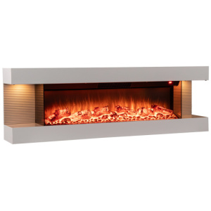 18/36 Inch 3-Sided Wall Mounted Electric Fireplace with 32/50 Inch Wide Floating Mantle-36 Inch