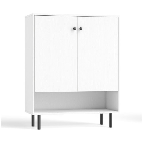2-Door Sideboard Buffet Cabinet Kitchen with Adjustable Shelf-White