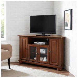 Alexandria 48" Corner TV Stand, Dark Brown