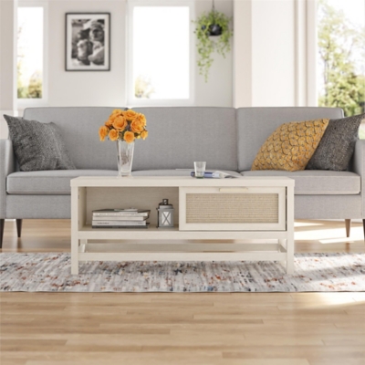 Ameriwood Home Lystra Coffee Table, Ivory Oak