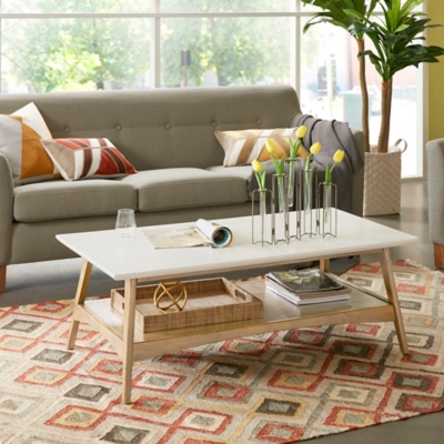 Avenu Coffee Table, Off White/Natural