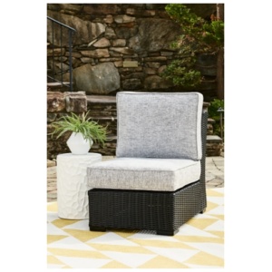 Beachcroft Outdoor Armless Chair, Black/Light Gray