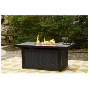 Beachcroft Outdoor Fire Pit Table, Black/Light Gray