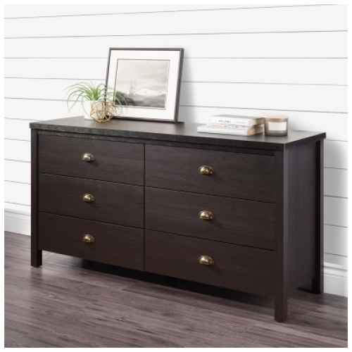 Boston 6 Drawer Dresser, Black
