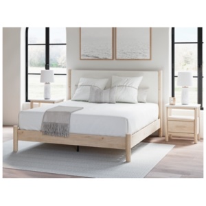 Cadmori King Upholstered Panel Bed, Two-tone