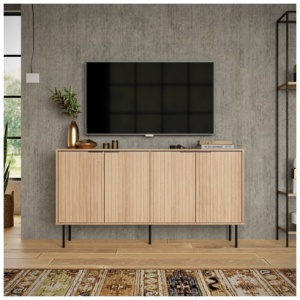 CorLiving Lysander Fluted Sideboard, Light Wood