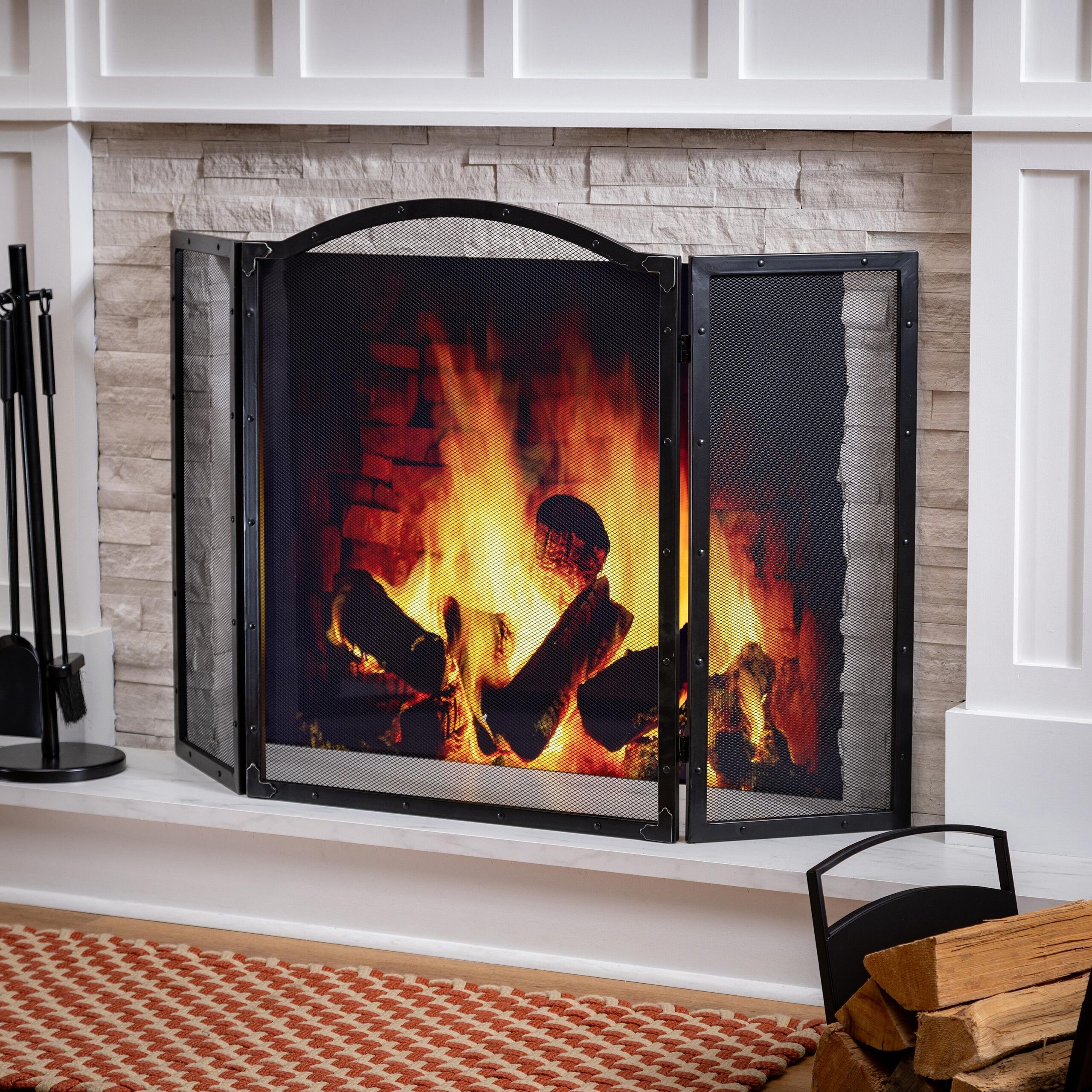 Fortuna Tri-Fold Fireplace Screen