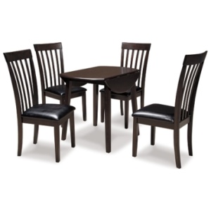 Hammis Dining Table and 4 Chairs, Dark Brown