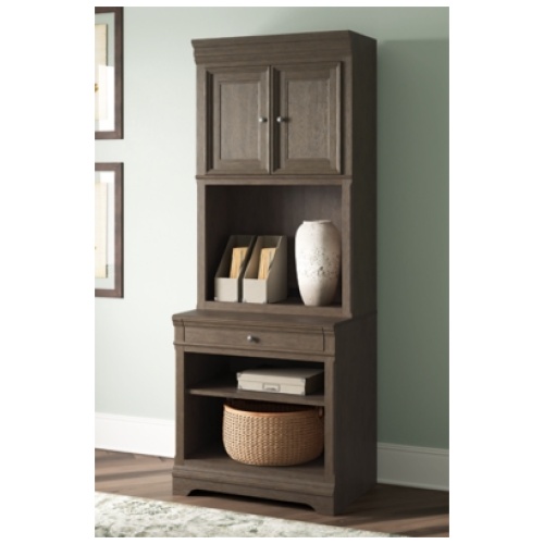 Janismore 79" Bookcase, Weathered Gray