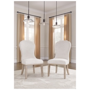 Jorlaina Dining Chair, White/Light Gray