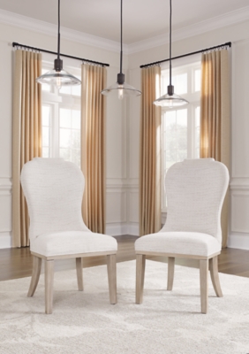 Jorlaina Dining Chair, White/Light Gray