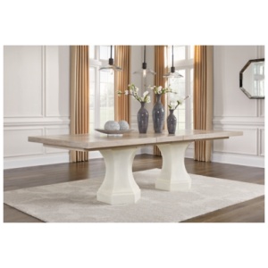 Jorlaina Extendable Dining Table, Light Grayish Brown, Wood