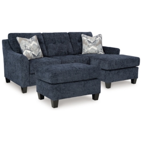 Keenelynn Sofa Chaise with Ottoman, Navy