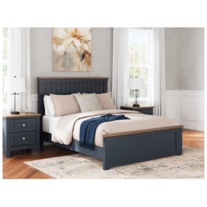 Landocken Queen Panel Bed, Brown/Blue