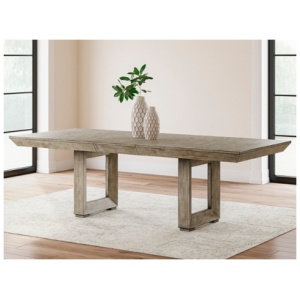 Langford Extendable Dining Table with Picture Frame Legs, Light Grayish Brown