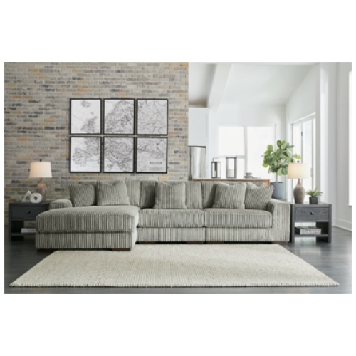 Lindyn 3-Piece Modular Sofa with Chaise, Fog