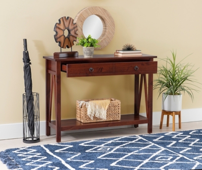 Linon Titian Console Table, Antique Tobacco