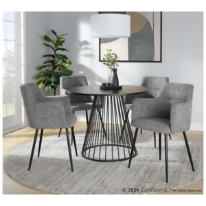 LumiSource Canary Dining Table, Black