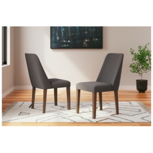 Lyncott Upholstered Dining Chair, Charcoal/Brown