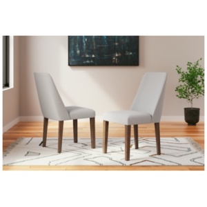 Lyncott Upholstered Dining Chair, Gray/Brown