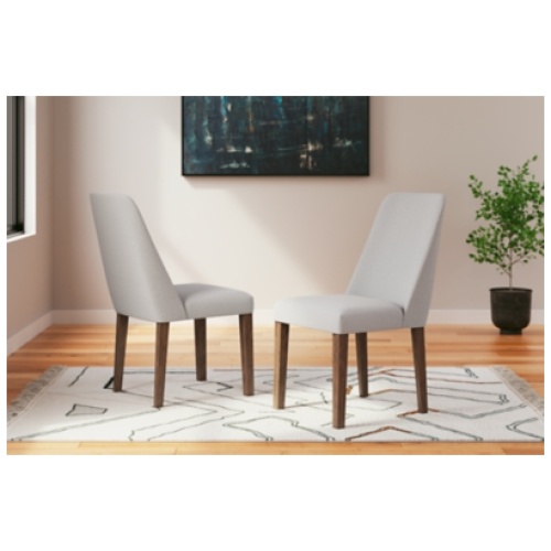 Lyncott Upholstered Dining Chair, Gray/Brown