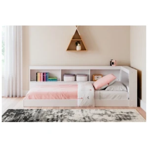 Piperton Twin Bookcase Storage Bed, White