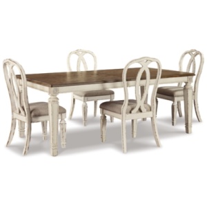 Realyn Dining Table and 4 Chairs, Chipped White