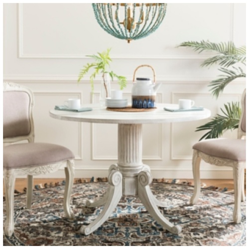 Safavieh Clarity Drop Leaf Dining Table, Antique White, Wood