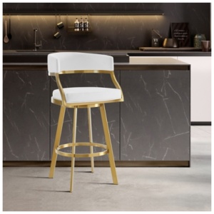 Saturn Swivel Counter Height Bar Stool, White