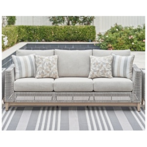 Seton Creek Outdoor Sofa with Cushion, Gray