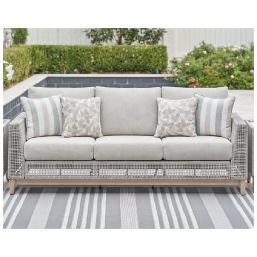 Seton Creek Outdoor Sofa with Cushion, Gray