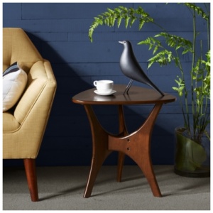 Sheridan Triangle Wood Side Table, Brown