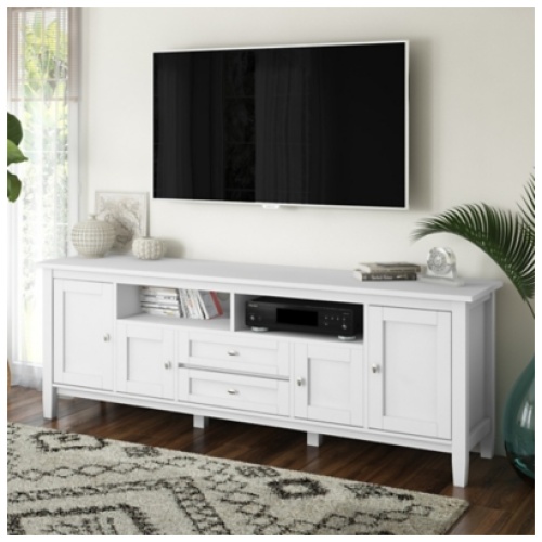 Simpli Home 72" TV Stand, White