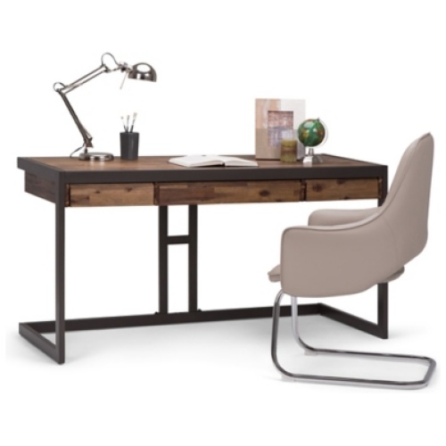 Simpli Home Erina 60" Writing Desk, Rustic Natural Aged Brown