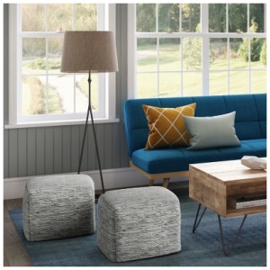 Simpli Home Fredrik Pouf, Cream