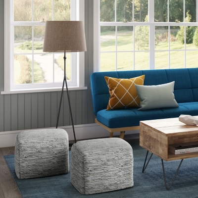 Simpli Home Fredrik Pouf, Cream