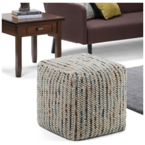 Simpli Home Zoey Pouf, Multi