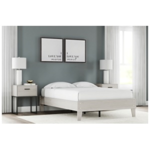 Socalle Queen Platform Bed, Light Natural